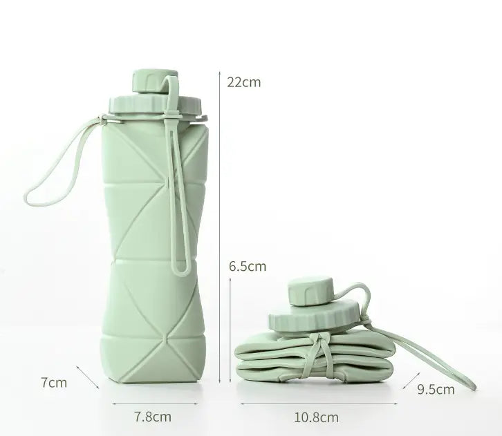 Silicone Collapsible Water Bottle For Sports And Adventure.