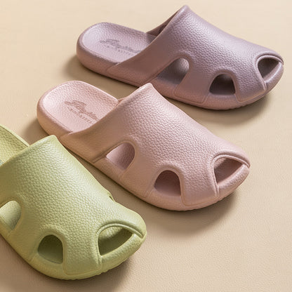 Baotou Hollow Home Slippers Summer Fashion Litchi Pattern Design Soft Sole Anti-Slip Floor Bathroom Slipper Women Men House Shoes Aiophie’s