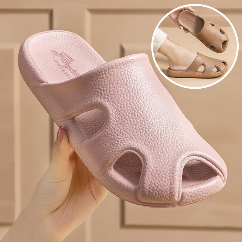 Baotou Hollow Home Slippers Summer Fashion Litchi Pattern Design Soft Sole Anti-Slip Floor Bathroom Slipper Women Men House Shoes Aiophie’s