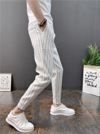 Summer Thin Vertical Striped Casual Pants