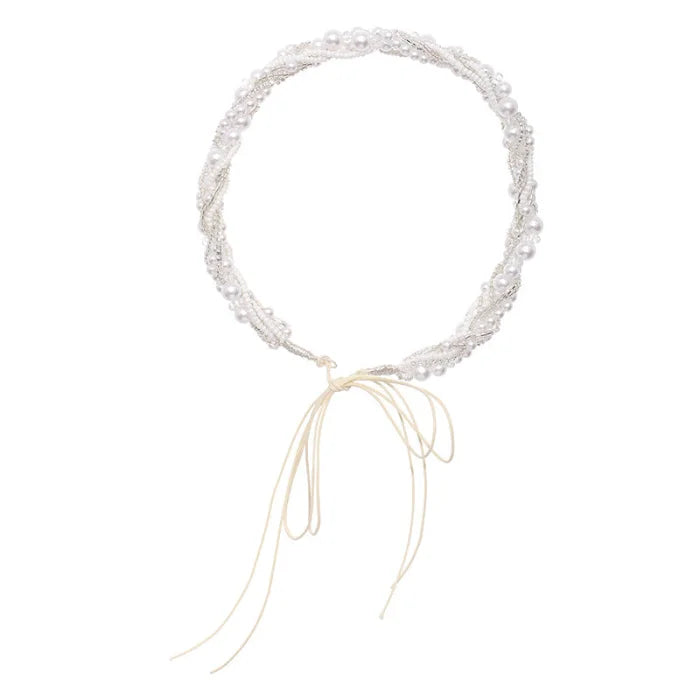 Bridal handmade headband - white wedding accessories