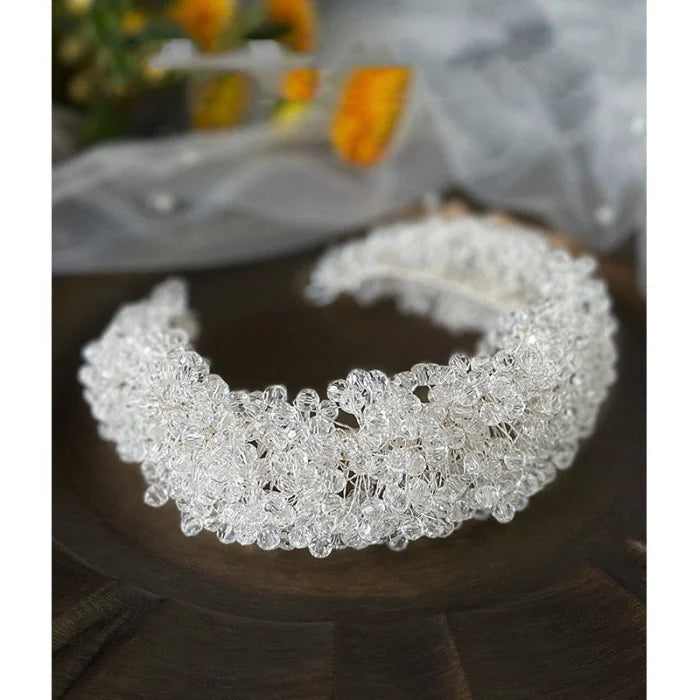 Crystal hairband - white wedding accessories