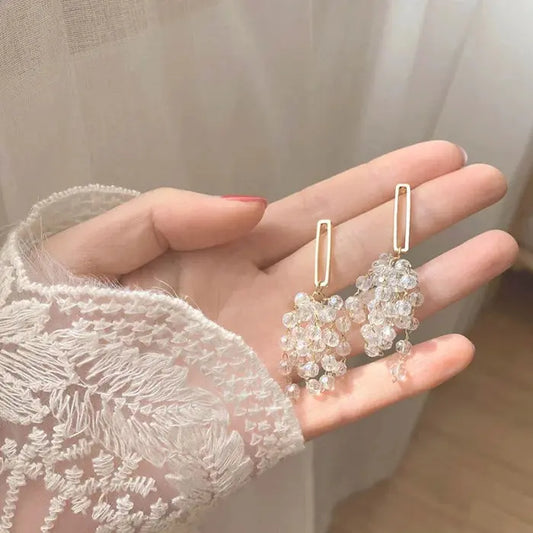 Crystal tassel grape earrings - accessories
