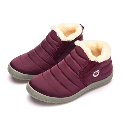 Men’s slip on fashion warm ankle winter waterproof shoes - fuchsia / 36