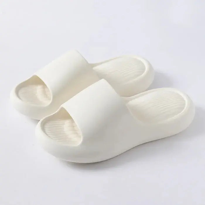 Thick soles soft slippers - white / 36 - 37 footwear
