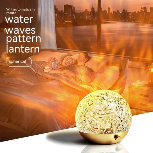 Water ripple projector night light crystal mood lamp - trendy