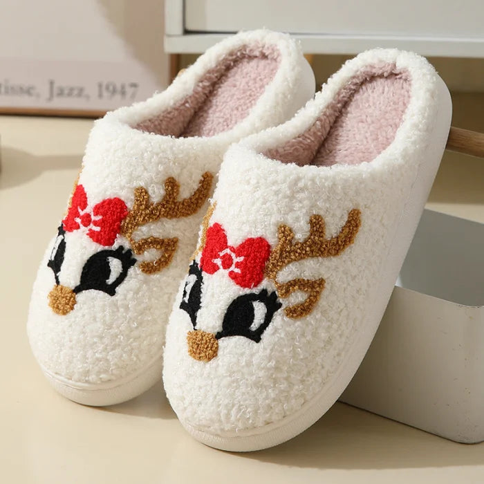 Winter furry warm slippers - fox / 36 37 footwear