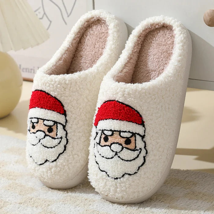 Winter furry warm slippers - santa claus / 36 37 footwear