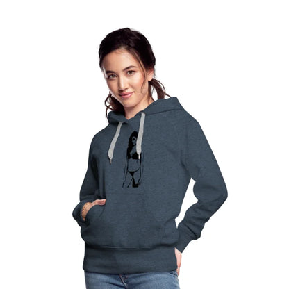 Women’s custom dirty sexy hoodie - heather denim / s premium