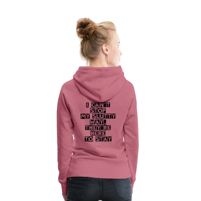 Women’s custom dirty sexy hoodie - mauve / s premium