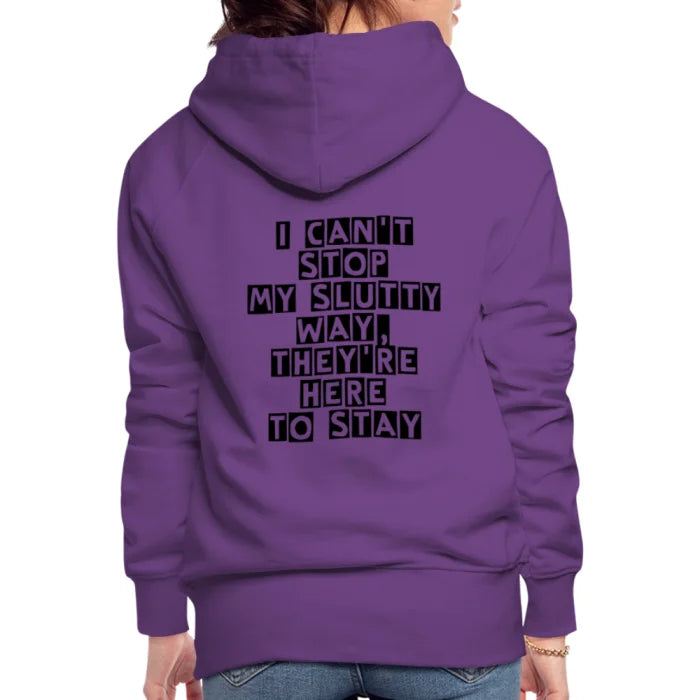 Women’s custom dirty sexy hoodie - purple / s premium