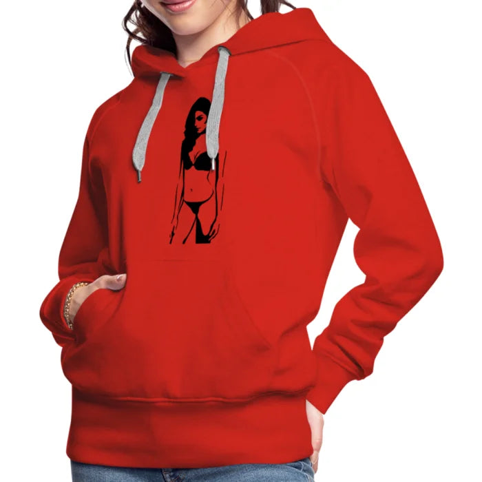 Women’s custom dirty sexy hoodie - red / s premium