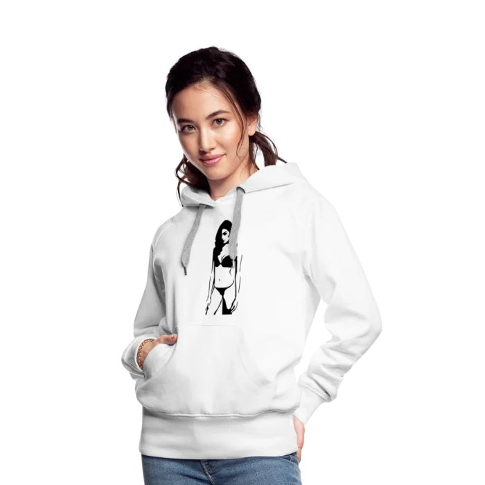 Women’s custom dirty sexy hoodie - white / s premium