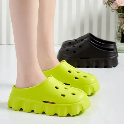 Women’s summer thick bottom beach slippers - footwear